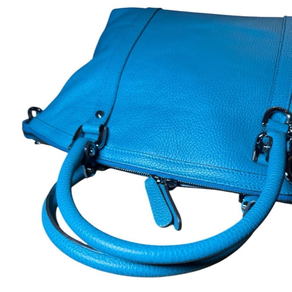 Gucci Turquoise Blue Leather 2way Convertible Interlocking GG Dome Bowler Bag Ex - Picture 12 of 16
